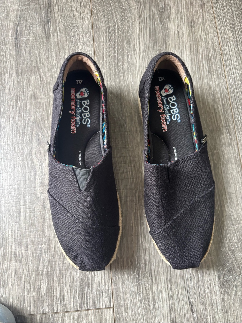 Skechers BOBS Black Slip-On Canvas Loafers